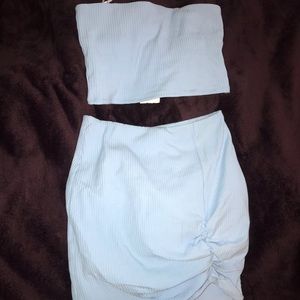 Blue skirt set